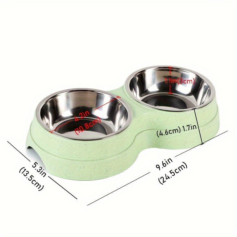 Bols Doubles en Acier Inoxydable pour Animaux de Compagnie – Parfait pour Manger et Boire