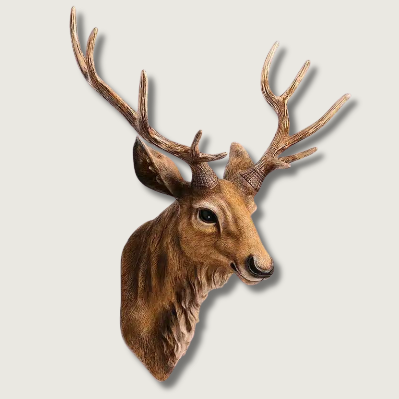 MysticHorn™ | Décor mural tête de cerf majestueux | Design de bois de cerf rustique pour la décoration de maison de chalet et de lodge