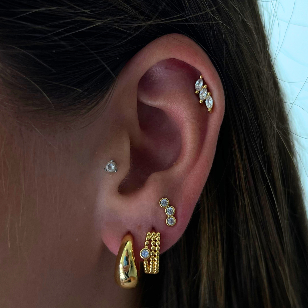 Boucles d'oreilles pour femmes - Fini brillant - Design chunky - Forme conique moderne