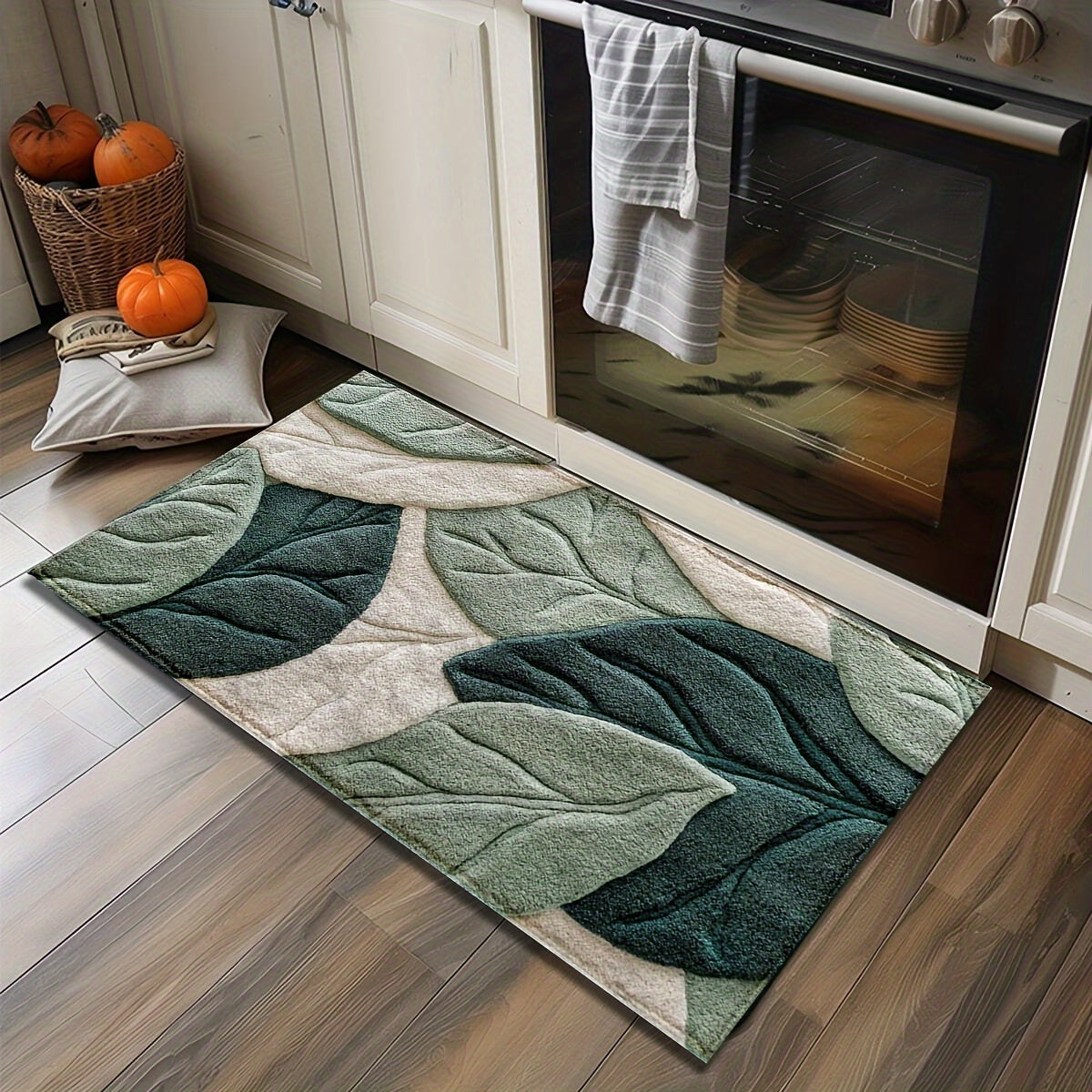 Tapis de Bain Feuilles – Absorbant, Douillet et Confortable pour la Salle de Bain