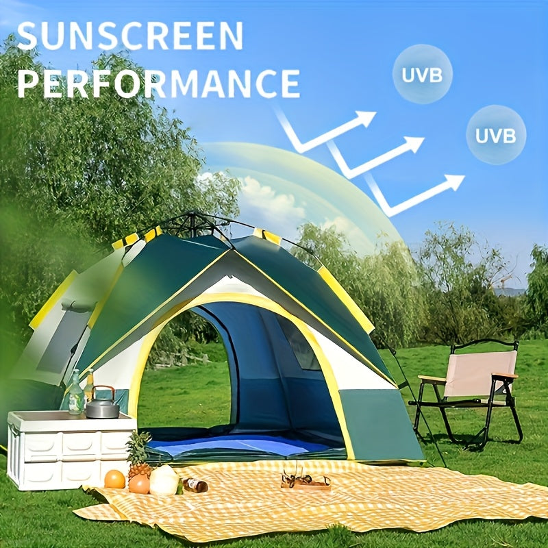 Tente de Camping 4 Personnes à Montage Rapide – Abri Respirant et Imperméable au Vent