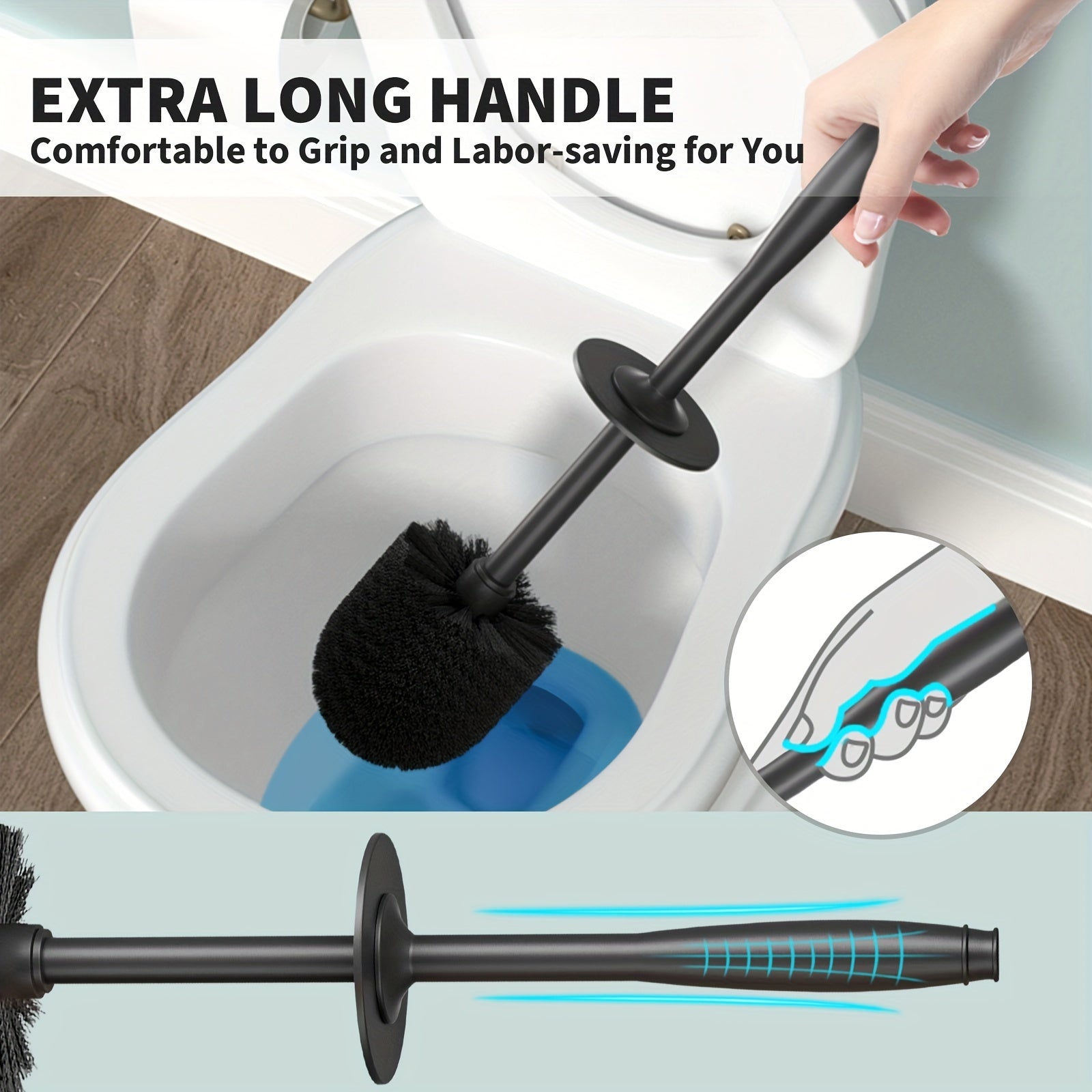 Brosse de Toilette Élégante avec Support - Pour une Salle de Bain Propre