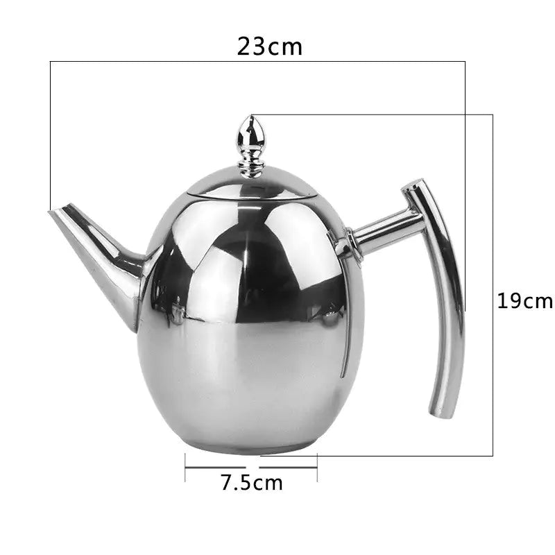 Théière en acier inoxydable avec filtre – TeaElegance