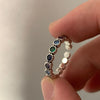 Bague en argent avec pierres florales