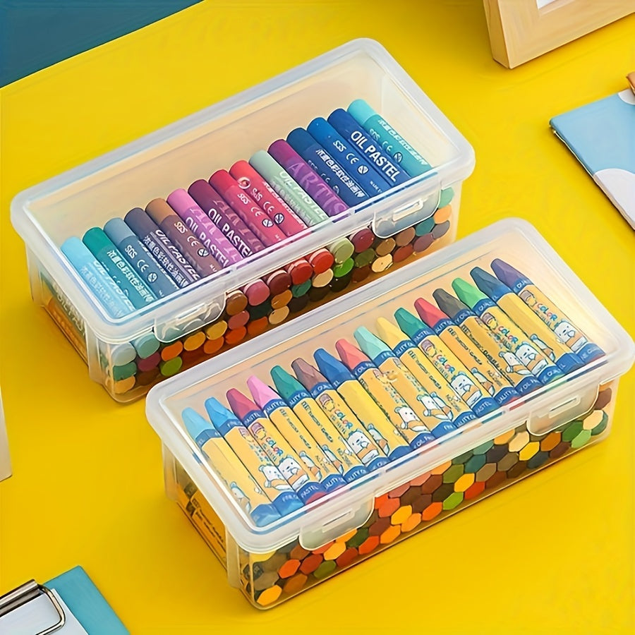 Boîte de Rangement Transparente - Pratique et Durable pour Fournitures Scolaires