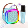 Système de haut-parleur de karaoké portable mini KaraokeLux | Élevez vos soirées à domicile avec des micros sans fil et des lumières disco LED éblouissantes, parfait pour offrir !