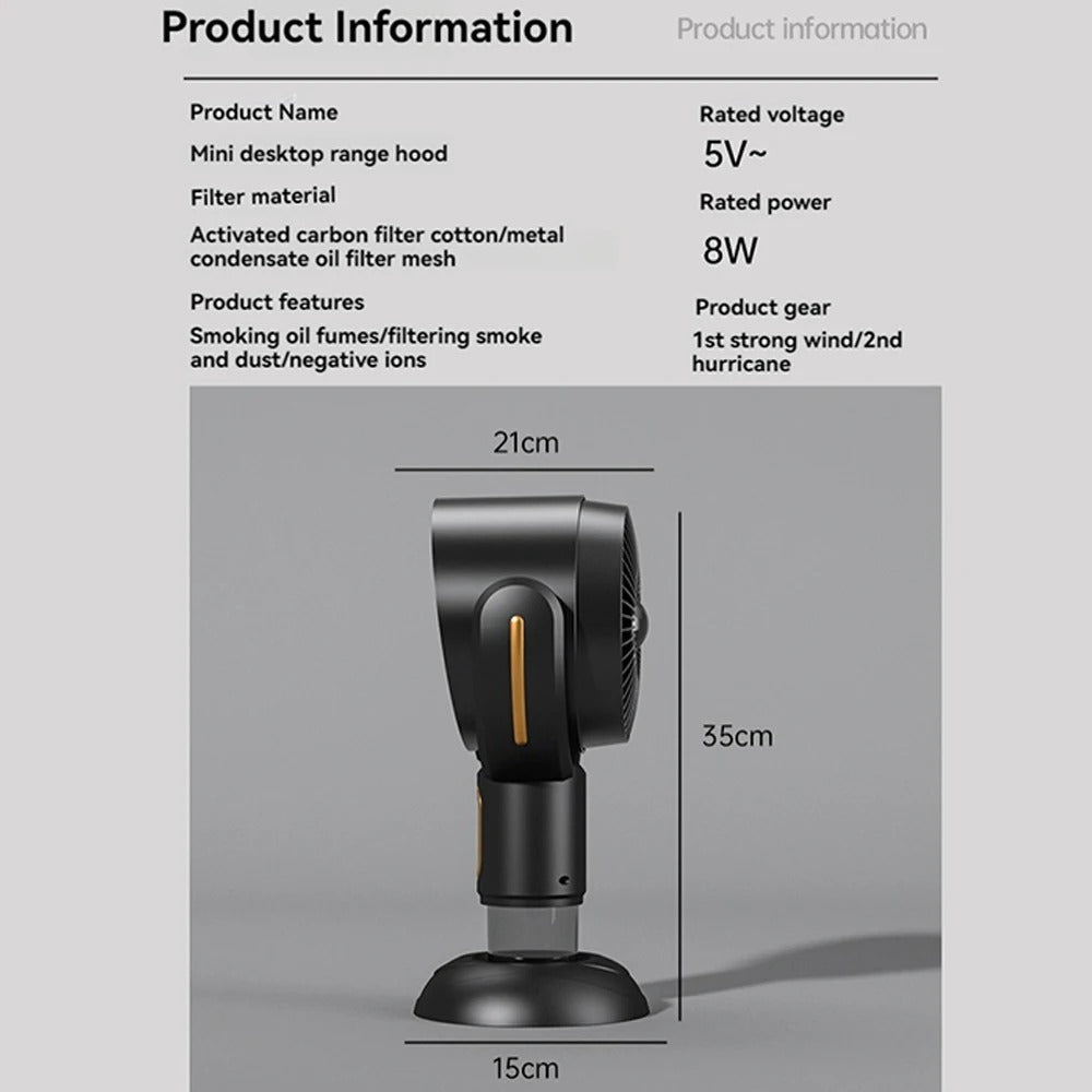 Ventilateur Purificateur d'Air Portable pour Élimination de Fumée et d'Odeurs
