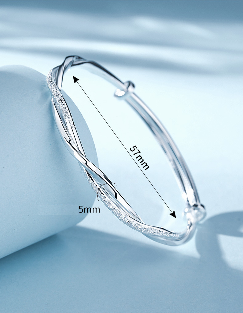 Bracelet en Argent Torsadé - Design Élégant et Ajustable