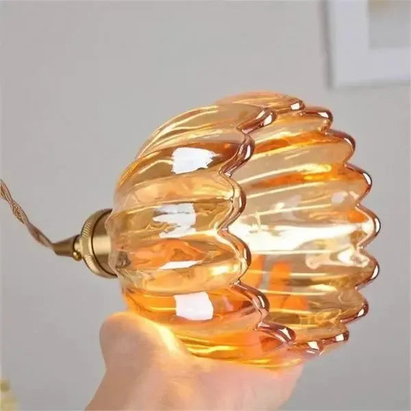 Suspension Élégante en Verre en Forme de Fleur - Lumière Ambiante