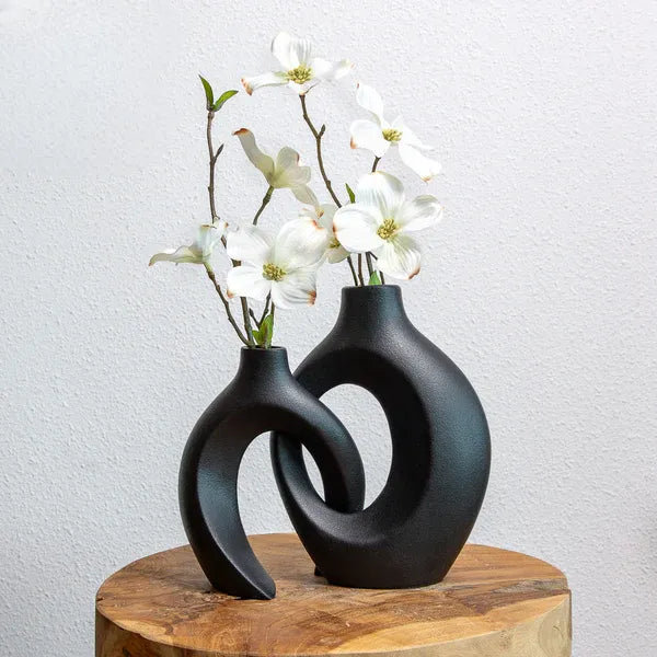 Vase à Fleurs - Design Tressé | Décoration Élégante