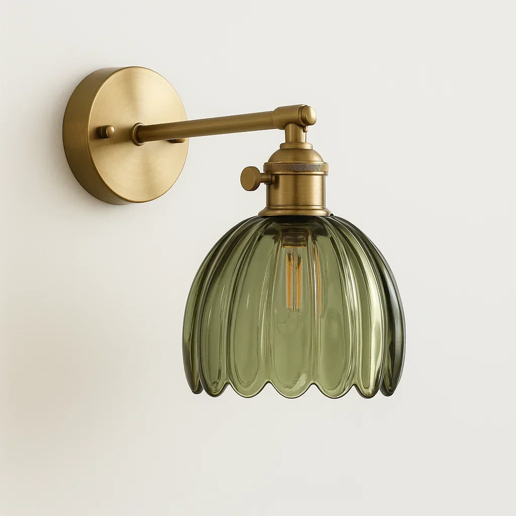 Applique Rétro | Design en Verre de Tulipe | Éclairage Élégant
