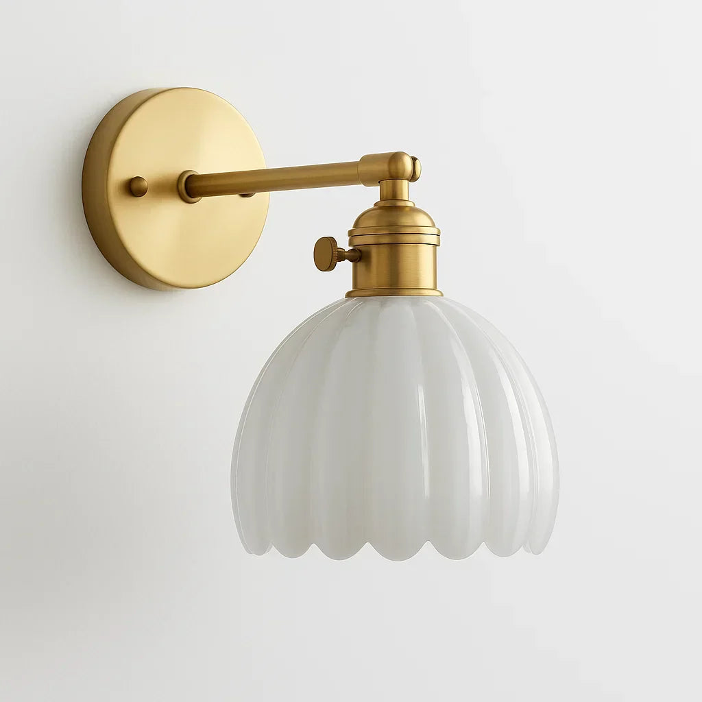 Applique Rétro | Design en Verre de Tulipe | Éclairage Élégant