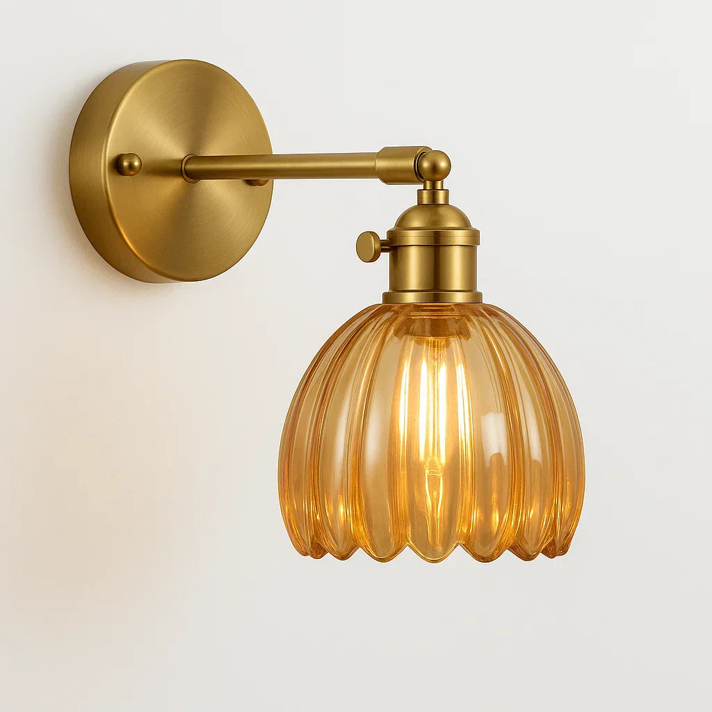 Applique Rétro | Design en Verre de Tulipe | Éclairage Élégant