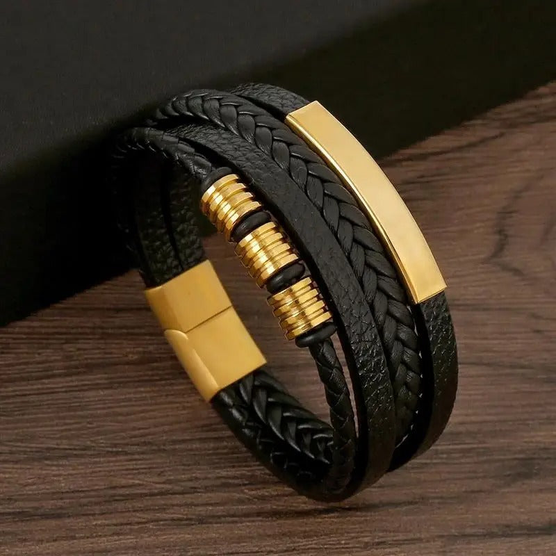 Bracelet Vintage Majestueux - Style Cuir Luxe