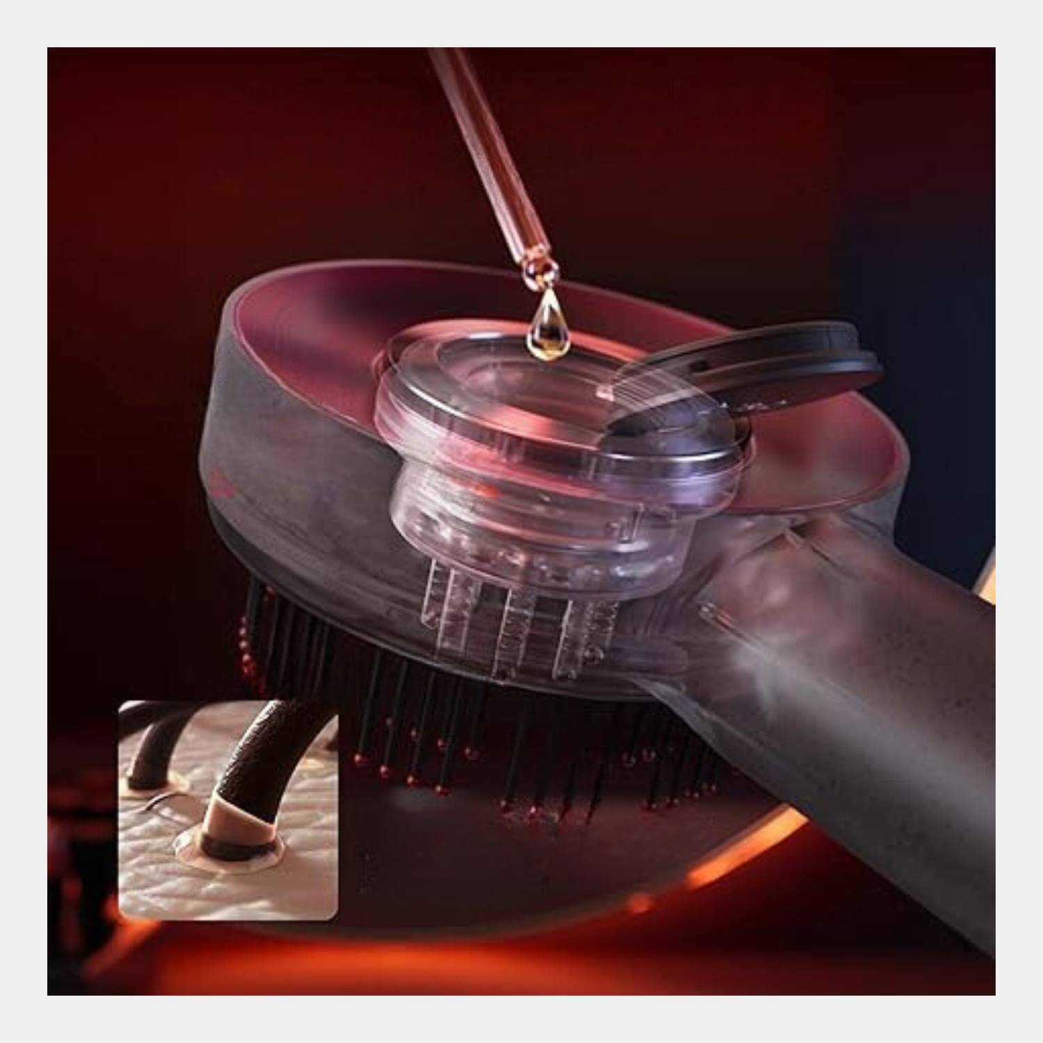 Brosse de massage électrique pour le cuir chevelu avec thérapie par lumière LED - GlowScalp