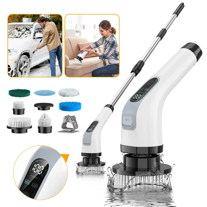 Brosse de nettoyage électrique sans fil avec 7 accessoires de nettoyage - SpinClean