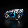 Bague en argent aux yeux de hibou