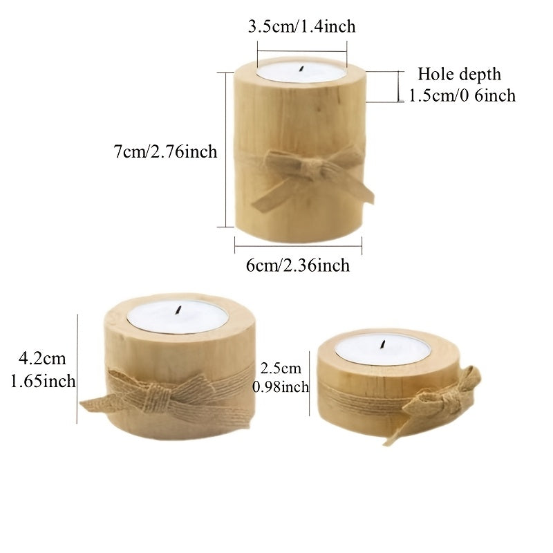Bougeoir en Bois avec Corde en Jute – Décoration Rustique pour la Maison et le Jardin