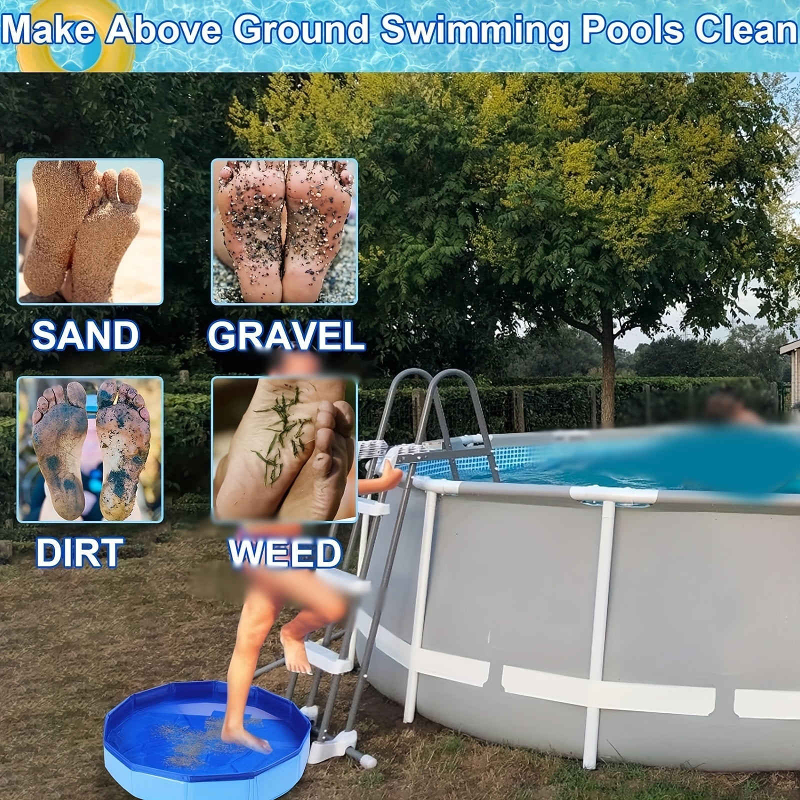 Bassin de Pieds Portable Pliable – Lavage de Pieds Facile pour la Piscine
