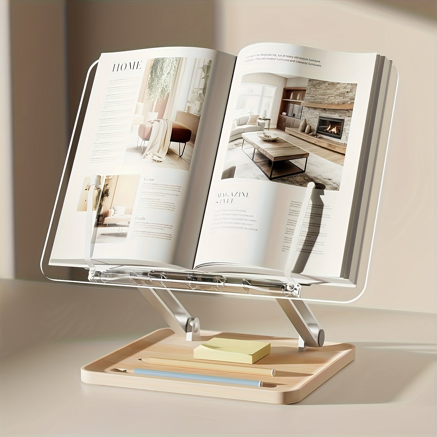 Support de lecture en acrylique ergonomique – Réglable et élégant