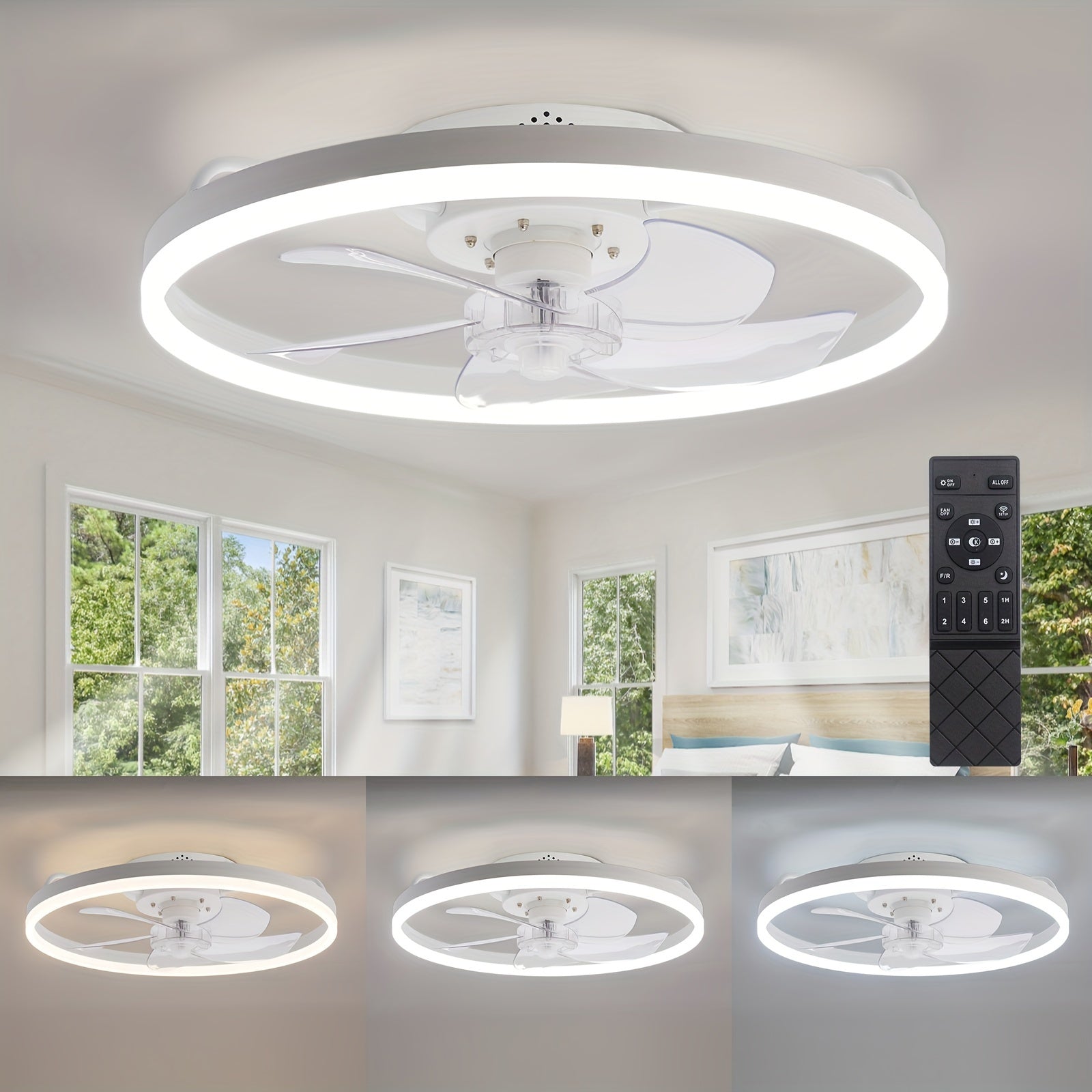 SilentBreeze Ventilateur de Plafond 50 cm – Élégant et Économique en Énergie
