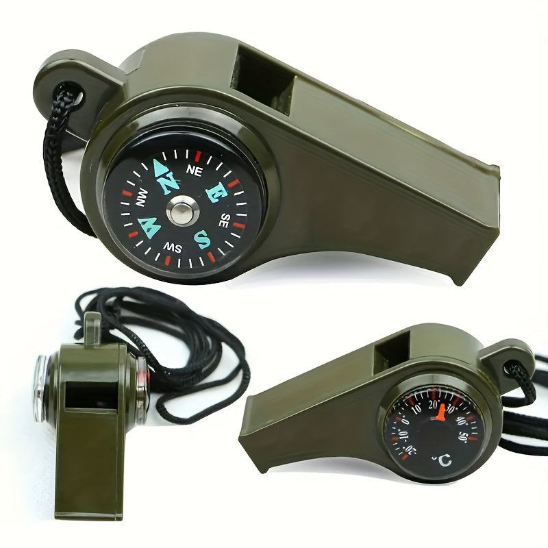 Sifflet de Secours avec Compas et Thermomètre – Design Durable et Flottant pour les Aventures de Survival et de Plein Air