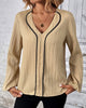 Blouse à Manches Longues et Col en V - Alina
