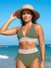 Bikini élégant, taille haute, sculptant
