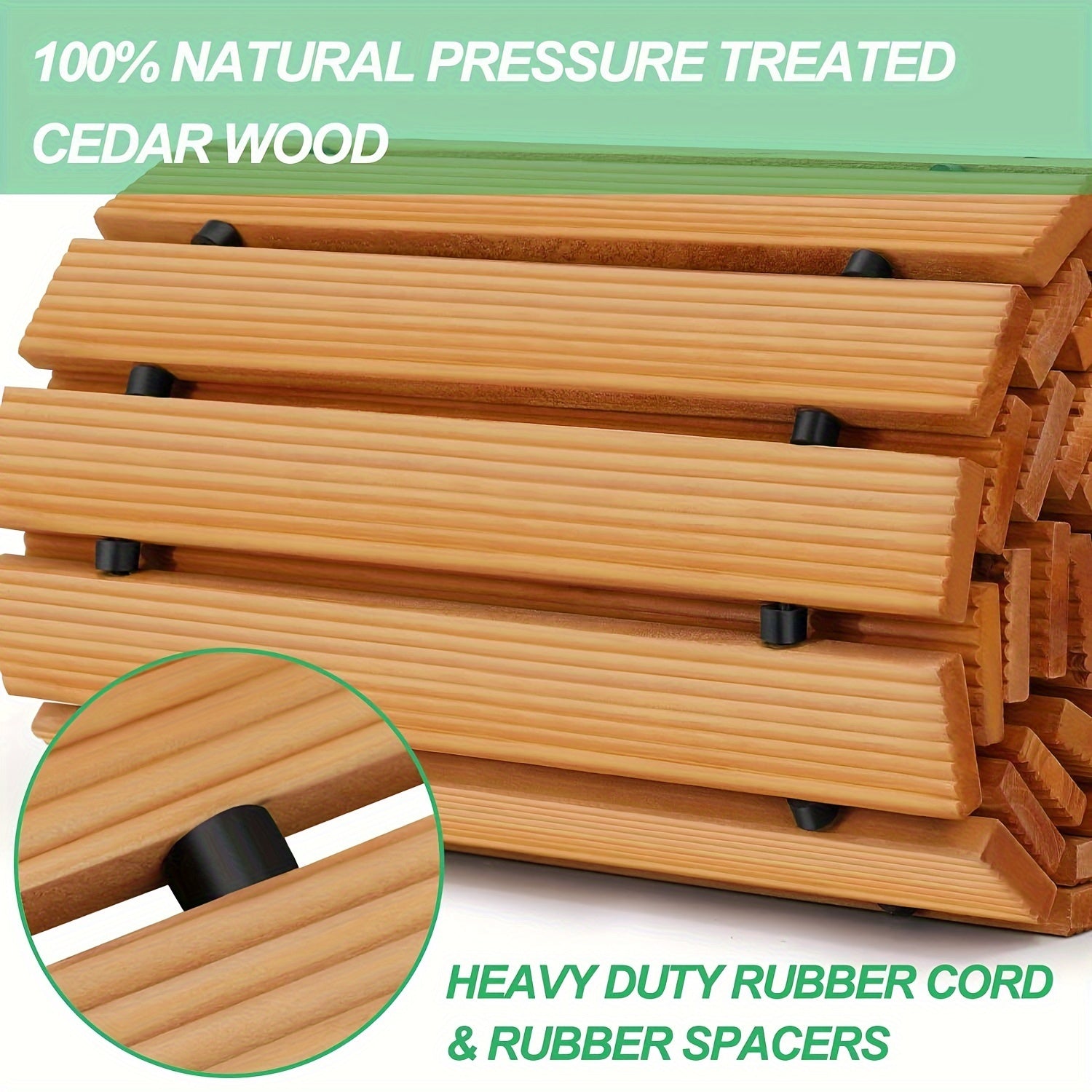 Tapis de Chemin en Bois Roulable – Tapis Durable pour l'Extérieur avec Protection Antidérapante