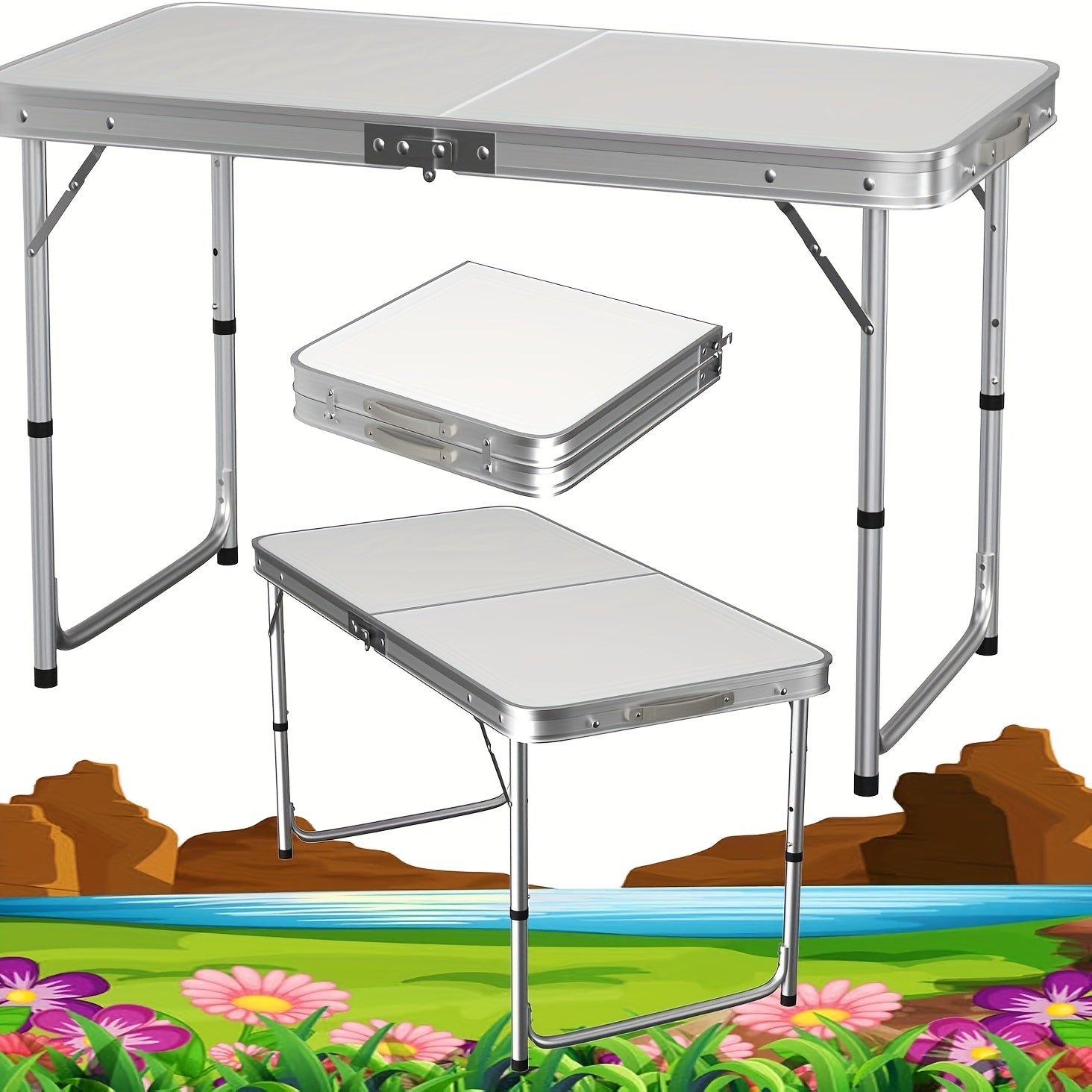 Table de Camping Pliable - Légère et Portable, Idéale pour les Fêtes et les Activités en Plein Air