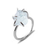 Bague Ajustable à Six Griffes avec Cristal Naturel – Liora
