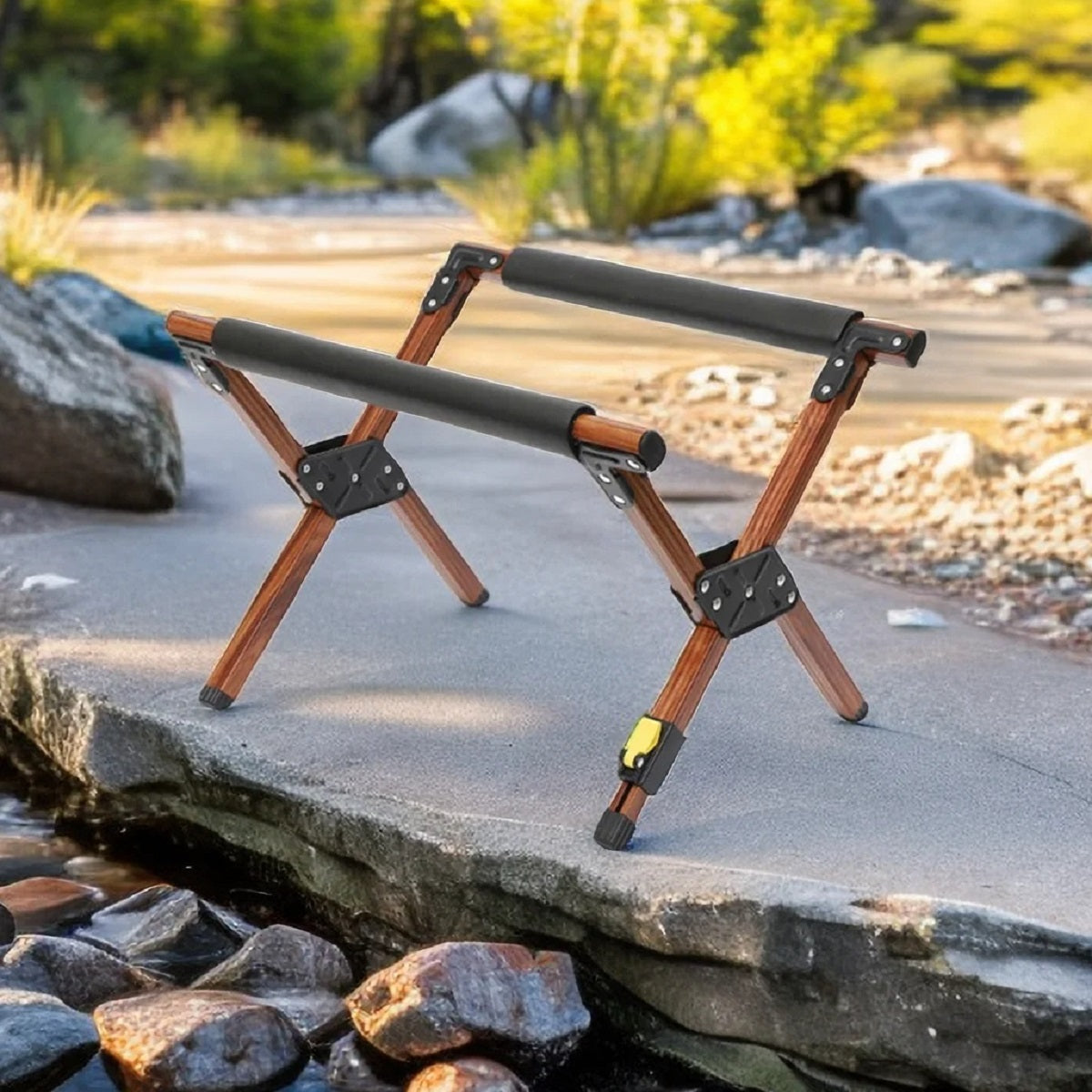 Cadre de Support de Glacière Pliable avec Sac de Transport Antidérapant pour Camping