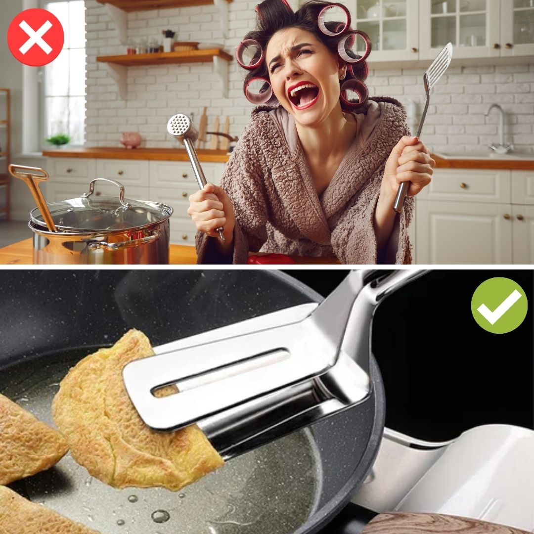 Spatule en acier inoxydable double face - DuoFlip