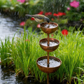 Frits | Fontaine sur Pied pour Oiseaux avec Trois Bassins