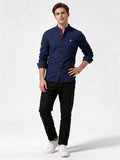 Chemise à col montant F.U.D pour hommes – Manches longues