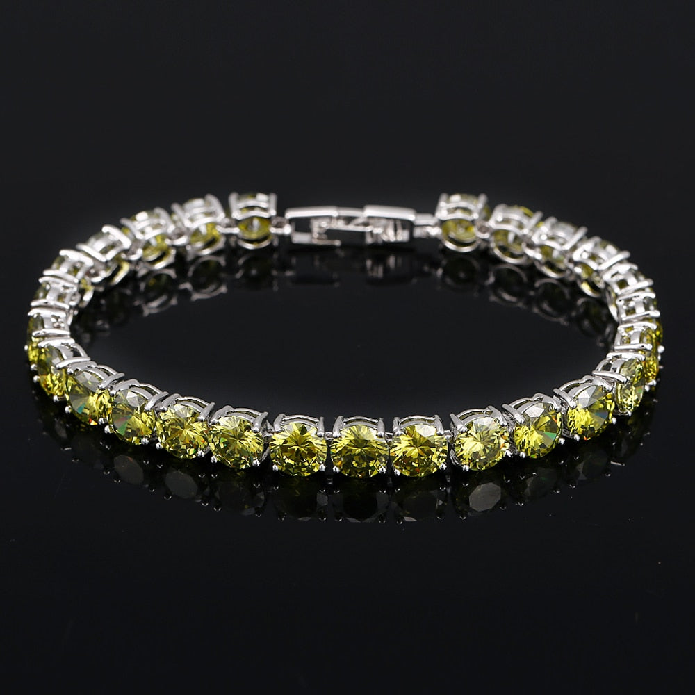 Bracelet de tennis avec cœur en cristal