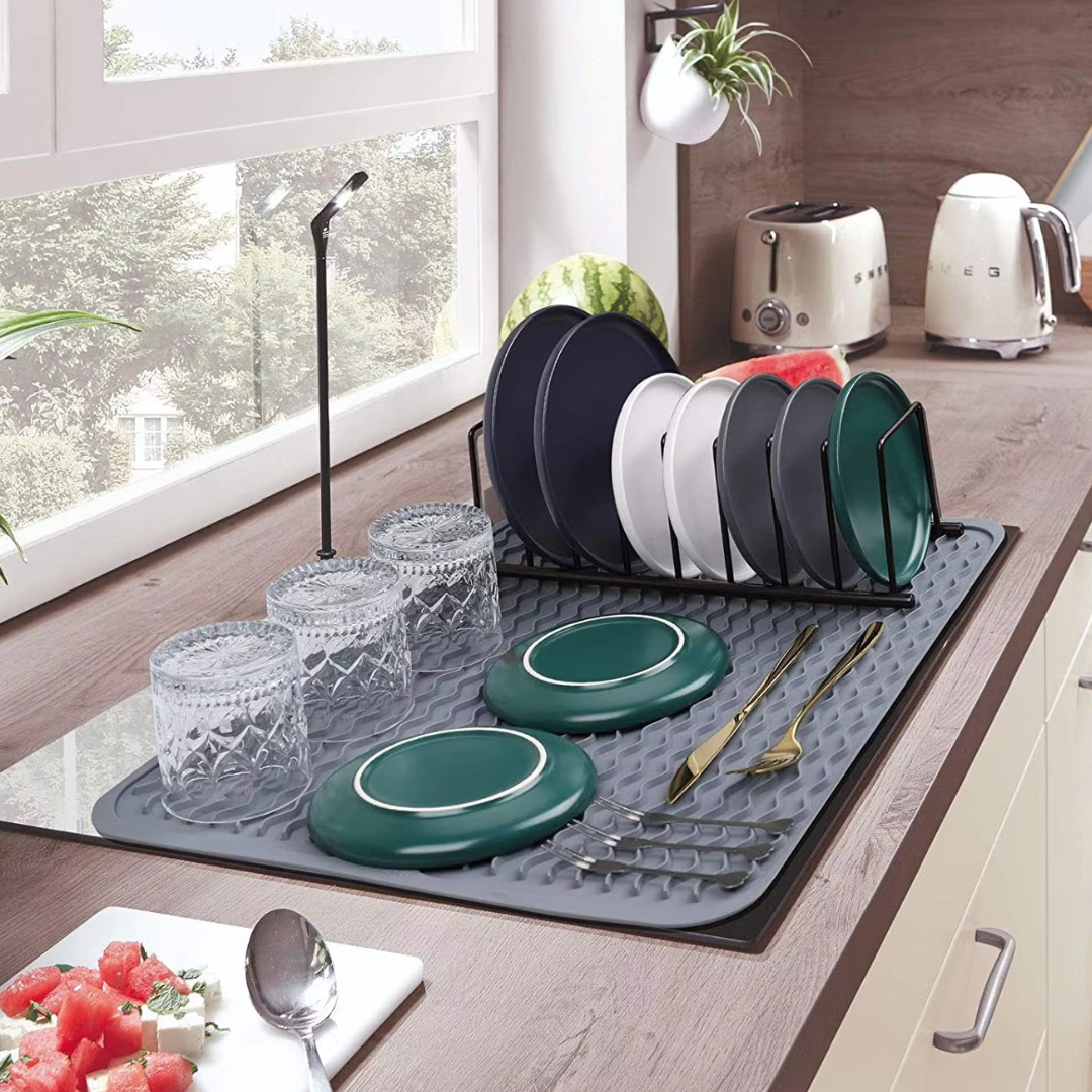 Tapis de séchage en silicone écologique - Polyvalent et résistant à la chaleur