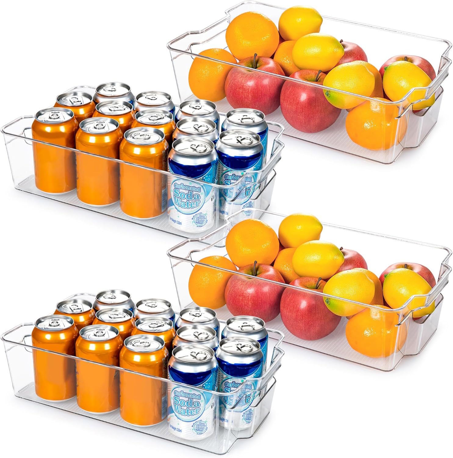 Boîtes de rangement transparentes pour le réfrigérateur (4 pièces) – CoolOrganize
