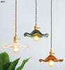Suspension LED Design Nordique | Éclairage en verre coloré et cuivre pour chambre, salon & bar