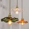 Suspension LED Design Nordique | Éclairage en verre coloré et cuivre pour chambre, salon & bar