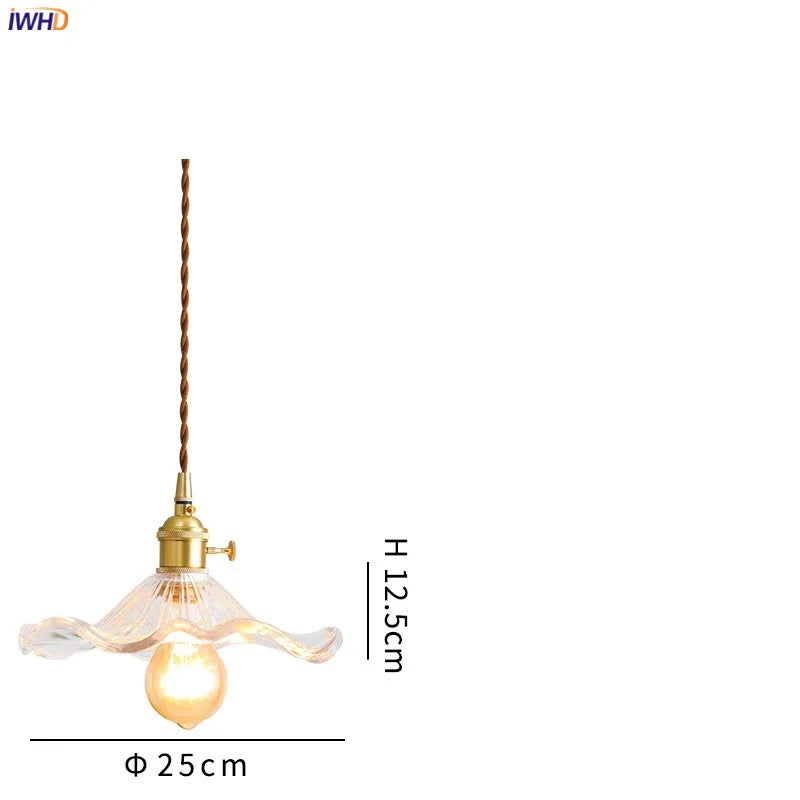 Suspension LED Design Nordique | Éclairage en verre coloré et cuivre pour chambre, salon & bar