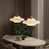Suspension en Verre Blanc Laiton | Design Mid-Century Moderne | Variétés de Diamètre | Longueur de Suspension Réglable | Verre et Laiton | Convient pour 110V-120V | Élément Élégant pour Intérieur