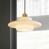Suspension en Verre Blanc Laiton | Design Mid-Century Moderne | Variétés de Diamètre | Longueur de Suspension Réglable | Verre et Laiton | Convient pour 110V-120V | Élément Élégant pour Intérieur