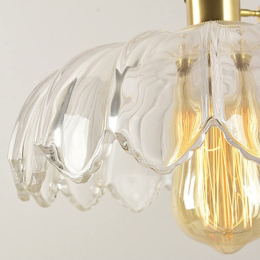 Suspension en Verre Bulle – Lampe Suspendue Élégante en Verre Transparent et Cuivre
