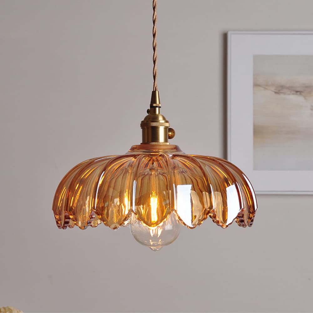 Suspension en Verre Bulle – Lampe Suspendue Élégante en Verre Transparent et Cuivre