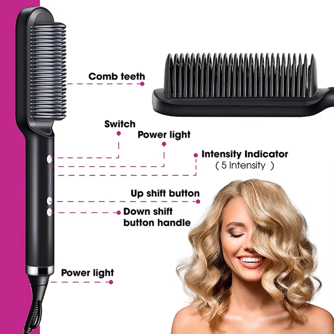 Brosse Coiffante – 5 Réglages de Chaleur, Chauffage Rapide
