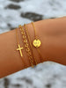 Bracelet croix en or et argent