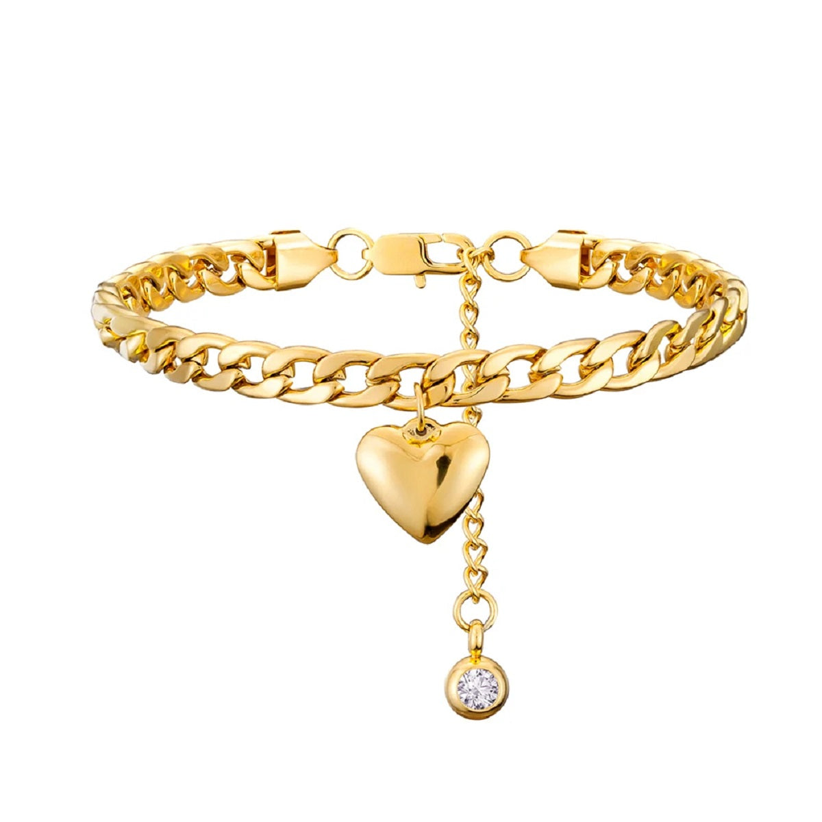 Bracelets de cheville en acier inoxydable doré à la mode pour femmes