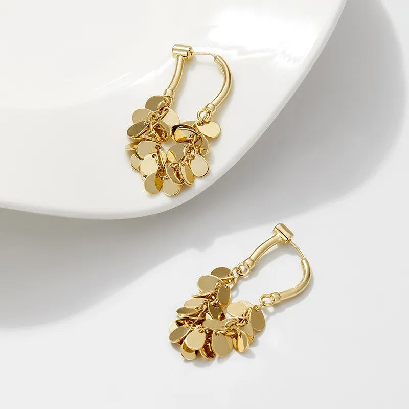 Boucles d'oreilles longues à franges en sequins
