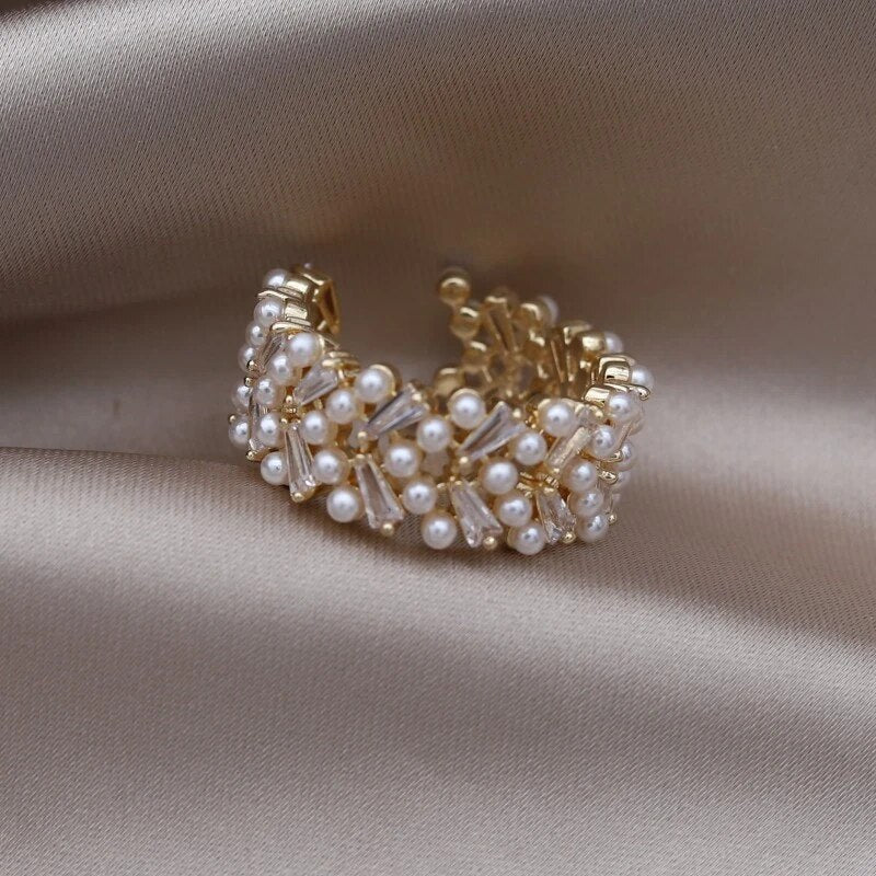Bague ajustable en perles jolie